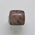 Sterling Silver Wide Band Square Cabochon Agate Ring Size 8 - Image 2