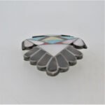 Unmarked Sterling Silver Native American Zuni Thunderbird Multi-stone Inlay Pin - Image 3