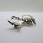 Sterling Silver Abstract Bird Created Ruby Eye Pin - Image 3