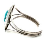 Navajo Sterling Silver with Turquoise Shadow Box Cuff Bracelet - Image 2