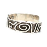 RKK Indian Sterling Silver Squiggle Cuff Bracelet - Image 2