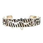 RKK Indian Sterling Silver Squiggle Cuff Bracelet