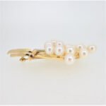 14K Yellow Gold Pearl Cluster Flower Bunch Pin Brooch - Image 2