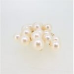 14K Yellow Gold Pearl Cluster Flower Bunch Pin Brooch - Image 3