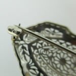 Vintage 14k Filigree Pin Brooch with Approx 1/3ct European Cut Diamond - Image 3