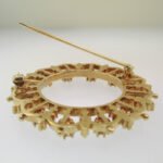 Vintage 14k Yellow Gold Approx .75ct TW Round Brilliant Cut Diamond Brooch Pin - Image 3