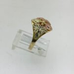 10K Black Hills Gold Landstrom Pink and Gold Rhombus Ring Size 6.75 - Image 3