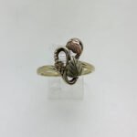 Black Hills Gold Ring with Two Leaves Size 6 1/2