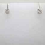 14k White Gold Approx 0.69ct TW Round Brilliant Cut Diamond Stud Earrings - Image 3