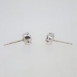 14k White Gold Approx .08ct TW Diamond Blooming Flower Design Stud Earrings - Image 3