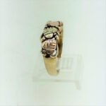 10K Black Hills Gold Coleman Co Patterned Pink and Gold Leaves Ring Size 10 - Image 3