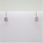 14k White Gold Approx 0.46ct TW Round Brilliant Cut Diamond Stud Earrings - Image 3