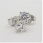 14k White Gold Approx 0.46ct TW Round Brilliant Cut Diamond Stud Earrings