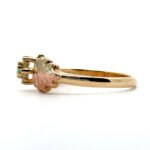 10K Black Hills Gold Emerald Diamond Flower Design Ring Size 7 - Image 3