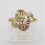 10k Yellow & Black Hills Gold CCO Coleman 2 Leaves Bypass Band Ring Size 7 3/4 - Image 2