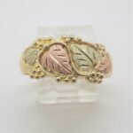 10k Yellow & Black Hills Gold CDI Signed 2-Tone Leaves Grapes Band Ring Sz 11.5 - Image 2