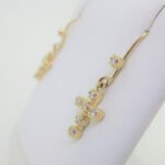14k Yellow Gold 1/5ct TW Diamond Cross Drop Dangle Earrings with Original Tag - Image 2