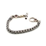 Sterling Silver 14k Ruby David and Ronnie Toggle Bracelet 8" - Image 3
