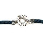 Carolyn Pollack Sterling Dark Blue Braided Leather Toggle Necklace - Image 3