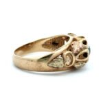 10k Yellow Gold Colored Black Hills Gold Leaf Ring Black Center Stone Size 5.5 - Image 3