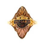 10K Black Hills Gold Harley-Davidson Motorcycles Stamper Ring Size 7.75