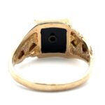 Vintage CCO 10k Y & BH Gold Mens or Unisex Black Onyx Diamond Ring Size 11 1/4 - Image 2