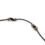 Sterling Silver Silpada Long Leather Cord Necklace with Stone and Metal Pendent - Image 3