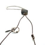 Sterling Silver Silpada Long Leather Cord Necklace with Stone and Metal Pendent - Image 2