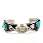 Sterling Silver Turquoise Watch Cuff Bracelet
