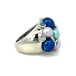 Sterling Silver Unique Bubble Cluster Bezel Set Multi-Ring Size 5 - Image 2