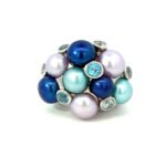 Sterling Silver Unique Bubble Cluster Bezel Set Multi-Ring Size 5