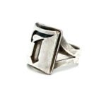 Sterling Silver Monogram "T" Ring Size 8 - Image 2
