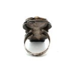 Sterling Silver Navajo Turquoise Coral Ring Size 6.5 - Image 3