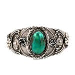 Sterling Silver Navajo Style Turquoise Cuff Bracelet