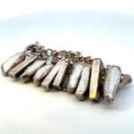 Sterling Silver Chunky Modernist Baroque Pearl Toggle Bracelet - Image 3