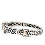 EEFY Balissima Sterling Silver and 18K Gold Multi-Gem Hinged Bangle Bracelet - Image 2