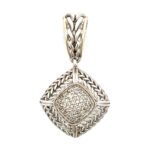 Sterling Silver Gail Scott Pave Diamond Weave Cable Pendant