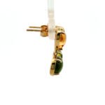 10K Y Gold Citrine and Peridot Cabochon Drop Earrings - Image 3