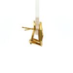 14K Y Gold Diamond Fleur-de-lis Leaverback Earrings - Image 3