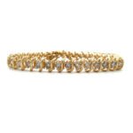 14K Yellow Gold S Link App 3.5cttw Diamond Accented 7" Tennis Bracelet