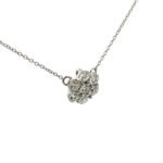 14K W Gold 1.53TDW Flower Diamond Necklace 18" - Image 2
