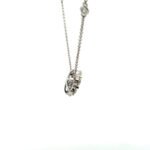 14K W Gold 1.53TDW Flower Diamond Necklace 18" - Image 3