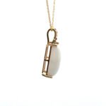 14K Y Gold Baguette Cut Opal with Rhodolite & Diamond Accent Necklace 18" - Image 3