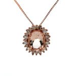 10K R Gold 1.11ct Morganite with Diamond Accent Necklace 18"