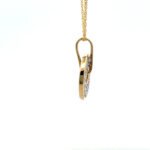 14K Y Gold Pave Disc Diamond Necklace 18" - Image 3