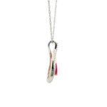 14K Two Tone Gold .45ct Pear Shaped Ruby .06cttw Diamond Accented 18" Necklace - Image 3