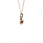 14K Rose Gold Bezel Set Amethyst with Diamond Accent Necklace 18" - Image 3