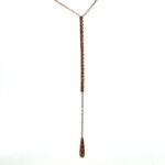 14K Rose Gold 0.33tw Diamond Vertical Bar Necklace 18"