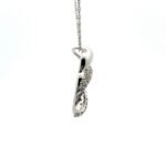 14K White Gold .50tw Diamond Looped Circle Necklace 18" - Image 3