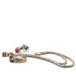 Sterling Silver and 18K Gold Accented Lorenzo Pink Spinel Square Stud Earrings, Necklace, and Ring Size 6.5 Set - Image 3
